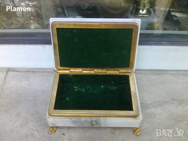 Стара мраморна българска кутийка за бижута от Минералсувенир, снимка 3 - Други ценни предмети - 38074902