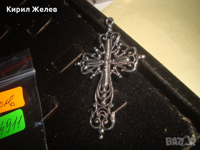 СРЕБРИСТ КРАСИВ ОРНАМЕНТИРАН НАГРЪДЕН КРЪСТ 24911, снимка 7 - Колиета, медальони, синджири - 34376339