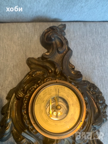 стар масивен бронзов барометър , снимка 3 - Антикварни и старинни предмети - 52976073