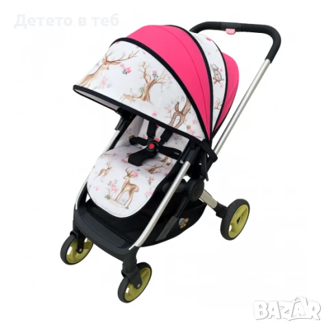 Сенник за количка сфера универсален, Гора с розово, снимка 1