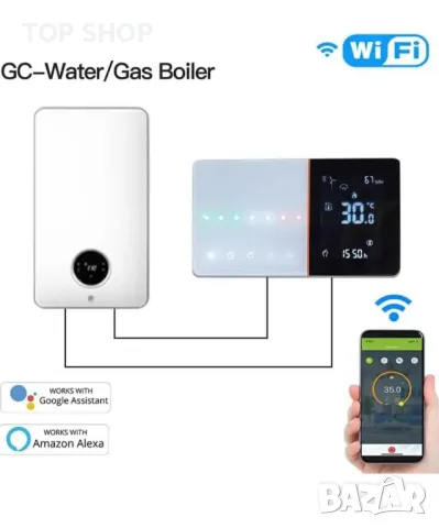 WiFi термостат за котли, съвместим с кутия за скрит монтаж, цифров и програмируем, снимка 4 - Друга електроника - 48934611