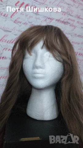 Перука - светлокафява синтетика с топ качество, снимка 5 - Аксесоари за коса - 51255794