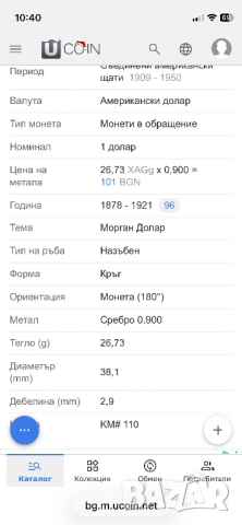 1 долар 1894, снимка 3 - Нумизматика и бонистика - 52942541