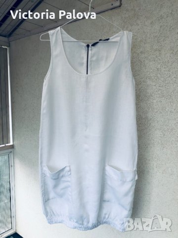 Рокля-балон,дишащ лен,S, снимка 2 - Рокли - 29395521