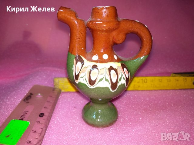 КЕРАМИЧНО БЪРДУЧЕ СВИРКА РЪЧНА МАЙСТОРСКА ИЗРАБОТКА ТРАДИЦИОНЕН ЕТНО СУВЕНИР ГЛЕДЖОСАНА ГЛИНА 42937, снимка 3 - Декорация за дома - 44297480