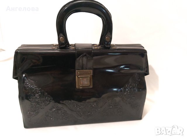Дамска чанта естествен лак, модел от '70 те, снимка 1 - Антикварни и старинни предмети - 42759888