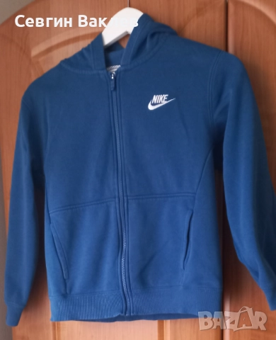 Nike - Спортен екип с цип и качулка, Син, 137-147 CM, снимка 10 - Детски анцузи и суичери - 52341334