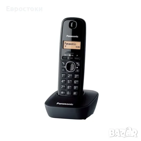 Безжичен DECT телефон Panasonic KX-TG1611 с течнокристален черно-бял дисплей, снимка 2 - Стационарни телефони и факсове - 47826675