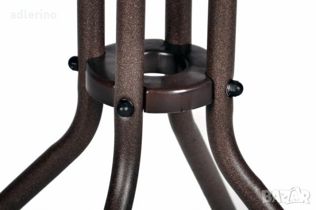 Бистро маса, парти маса, маса за офис, градинска маса, 60 см диаметър, стомана, кафява, снимка 3 - Маси - 34162503