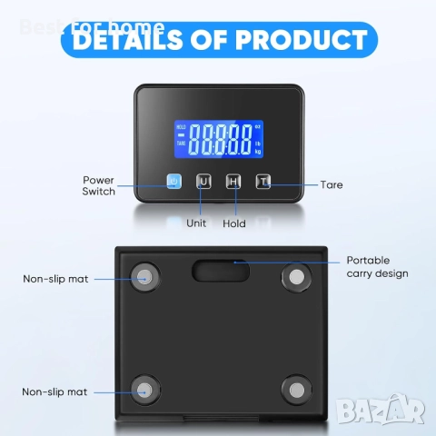 Цифрова везна до 300 кг с функция задържане и тара, снимка 6 - Везни - 51593311