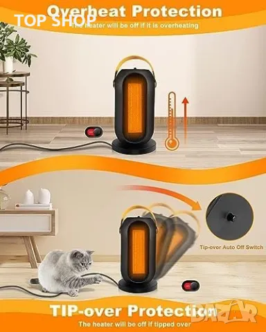 Нов Енергоспестяващ Портативен Нагревател 600/1200W - Топлина и Комфорт, снимка 5 - Друга електроника - 49239162