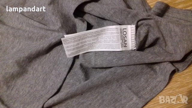 Блуза тениска с дълъг ръкав в сиво, снимка 2 - Блузи - 31335277