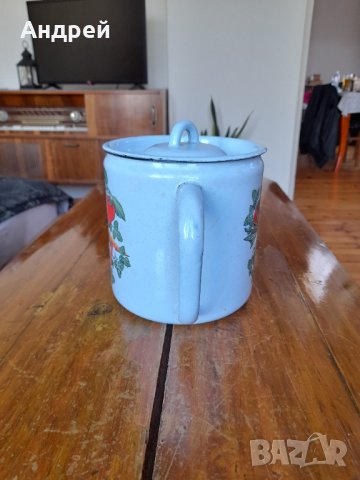 Стар емайлиран чайник #43, снимка 4 - Антикварни и старинни предмети - 37665143