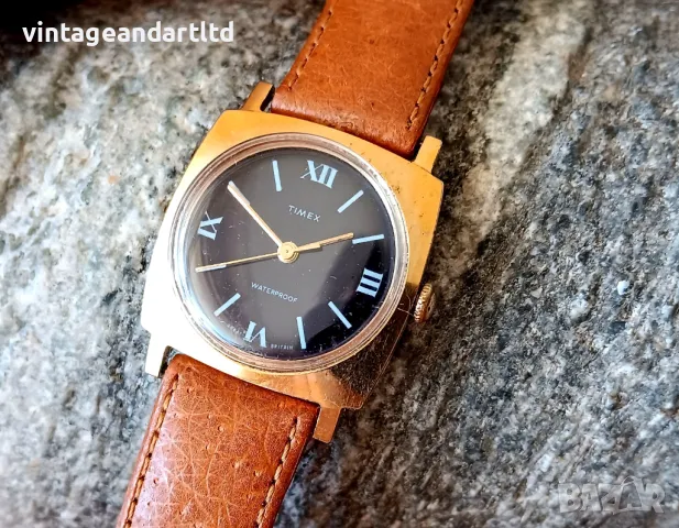 Позлатен часовник Timex, работи, снимка 1