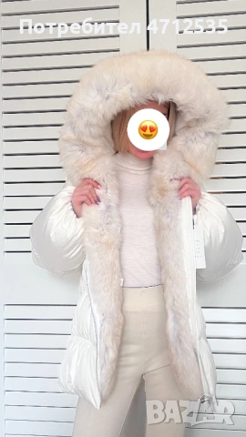 Луксозно дамско яке от естествен пух и кожа от лисица – леко, топло и елегантно, снимка 2 - Якета - 53143156