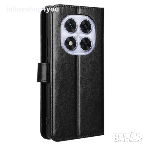 Кожен Калъф Тип Тефтер за Xiaomi Redmi Note 14 Pro 4G - Черен, снимка 2 - Калъфи, кейсове - 52771225