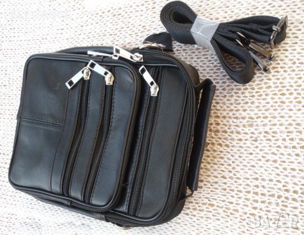 Мъжка кожена чанта. Естествена кожа с много джобове, снимка 2 - Чанти - 34882438