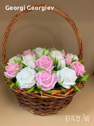 цветя изработени с глицеринов ароматен сапун и Българска роза , снимка 18 - Декорация за дома - 50104898