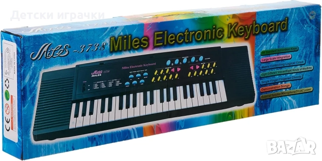 Детска йоника Синтезатор 44 клавиша 75см с микрофон, на ток и батерии , снимка 10 - Музикални играчки - 52643270