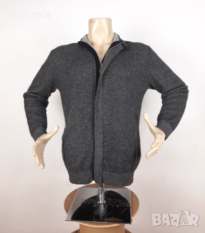 Tom Rusborg - Мъжко плетено яке от 100% кашмир размер M-L, снимка 5 - Якета - 52558394
