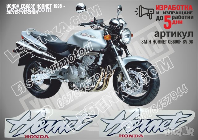 HONDA CB600F HORNET 1998 - SILVER VERSION SM-H-HORNET CB600F-SV-98
