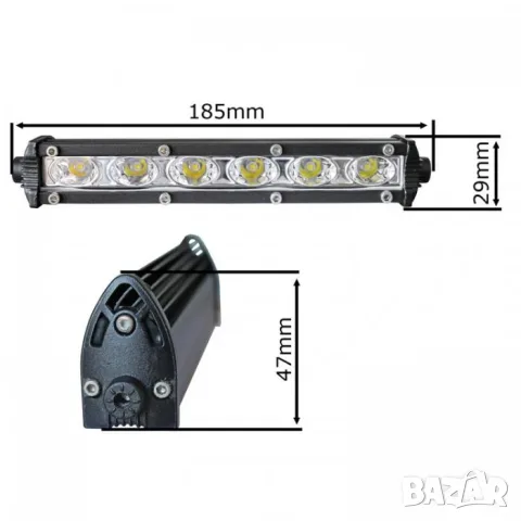 LED бар 18W 18.5 см, снимка 7 - Аксесоари и консумативи - 55864363