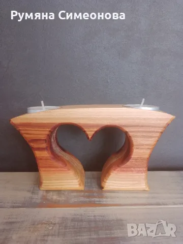 Дървен свещник 