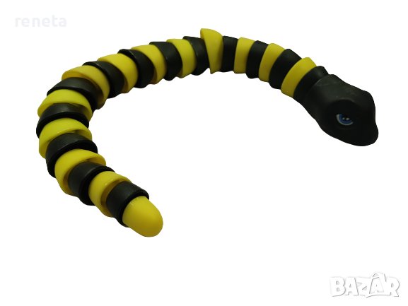 Играчка Fidget, Змия, Пластмасова, Черно/Жълто, 30 см