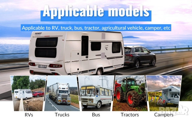 ПРО система за видеонаблюдение Podofo: 9" монитор + 4 камери за камиони, кемпери , снимка 10 - Аксесоари и консумативи - 52793160