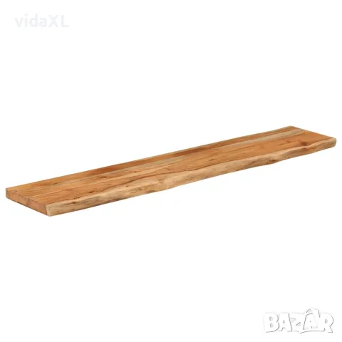 vidaXL Стенен рафт, 110x20x2,5 см, правоъгълен, масив акация, жив ръб, снимка 3 - Етажерки - 56147322