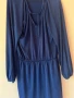 Тъмно синя рокля с ластик в талията е на ръкавите 💙, снимка 4