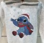 Нов детски коледен суичър с дигитален печат Стич (Stitch) в цвят бял меланж, снимка 2