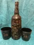 Комплект Бутилка с две чаши Подарък за Повод рожден ден Декорирани бурканчета подправки, снимка 5