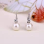 Изящни Сребърни Обеци проба 925 с Цирконий и Бяла Перла 8 мм, снимка 4