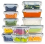 Комплект от 12 кутии за храна за обяд – пластмасови контейнери с капаци, снимка 4