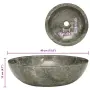 vidaXL Сива мивка, Ø40x12 см, мрамор, снимка 9