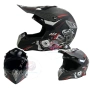Кросова Каска за Мотокрос и Ендуро, Cross Helmet , Matt Black/Grey Red, снимка 1