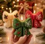 3D Коледна панделка имели силиконов молд форма свещи гипс сапун смола декорация , снимка 1
