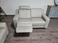 Кремав кожен комплект дивани две двойки HUKLA KS473120, снимка 6