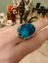 Старинен страхотен пръстен  със син седеф разпродажба, снимка 4