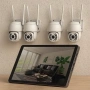 Безжичен WiFi комплект с 4 камери 4К Ultra HD+DVR за видеонаблюдение, снимка 2