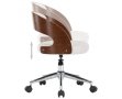 Въртящ офис стол, бял, извито дърво и изкуствена кожа, снимка 6