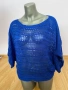 Дамска синя плетена блуза, снимка 4