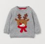 Коледен пуловер  H&M 3-6-9 месеца, снимка 1