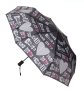 Автоматичен чадър за дъжд Черни букви сива фуксия 30 см, снимка 3