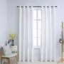 vidaXL Затъмняващи завеси с метални халки, 2 бр, бели, 140x175 см, снимка 2