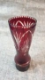 Ваза от червен кристал -Бохемия, снимка 2