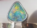 СРЕБЪРЕН ПРЪСТЕН С ЧЕРЕН ОПАЛ (АВСТРАЛИЯ) N3 B4, снимка 4