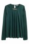 Тъмно зелена дамска блузка с метален детайл, снимка 2