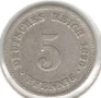 Germany-5 Pfennig-1896 E-KM# 11-Wilhelm II-type 2-small shield, снимка 1
